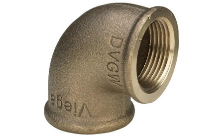 Угольник, 90°, ВВ, 1/4", бронза (RX)