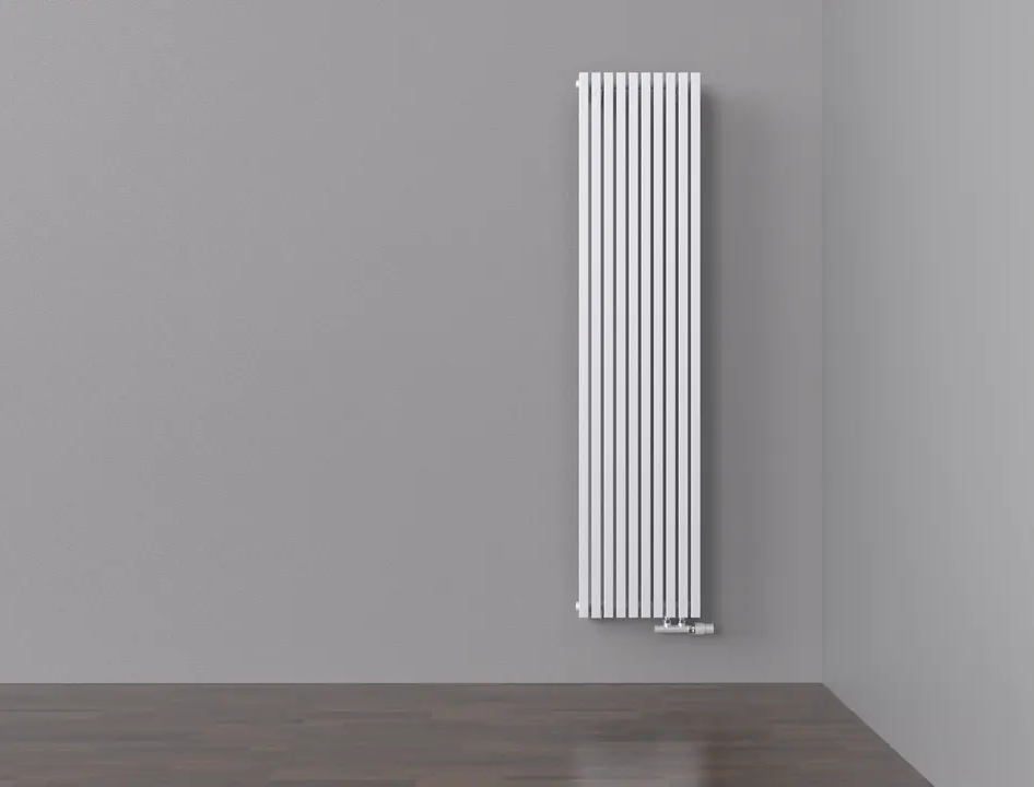 КЗТО QUADRUM 30 V 2 1250-7 бп Белый муар Q 846 Вт. Высота - 1313, длина - 281, глубина - 94. 2-трубчатый, 7-секционный. Подключение - боковое