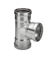 Тройник Sanpress Inox XL, нержав.сталь, 88,9 х 22 х 88,9 мм