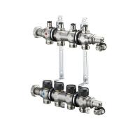 1405562 Oventrop Коллектор, 1", Multidis SF 12, выход-3/4" ЕК, нержавеющая сталь, со встроенными регулирующими вставками на подаче NEW