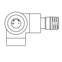 1163482 Oventrop Вентиль "серии Е" Ду 15 1/2" угловой трехосевой, левое присоед-е, матовая сталь NEW