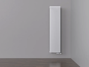 КЗТО QUADRUM 30 V 2 1250-7 бп Белый муар Q 846 Вт. Высота - 1313, длина - 281, глубина - 94. 2-трубчатый, 7-секционный. Подключение - боковое