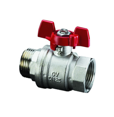 1076303 Oventrop Кран шаровой, Optibal, DN-10, 3/8", НВ, PN, бар-16, ручка-бабочка, никелированный NEW